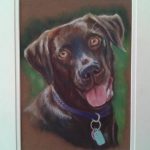 Labrador, dog, pastel painting