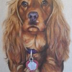 spaniel dog pastel painting portrait